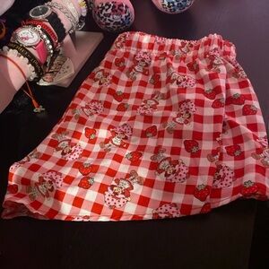 Red Checkered Strawberry Skirt